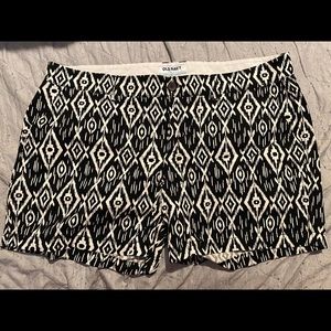 Black and White Print Shorts